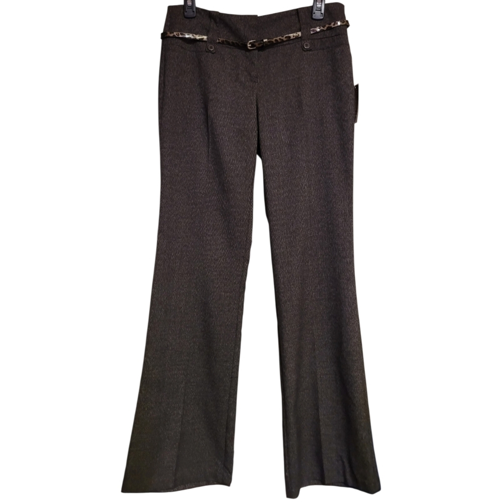 NWT Joe Benbasset Dress Slacks Brown Womens Size 7 Belt Included 31W Lower Rise